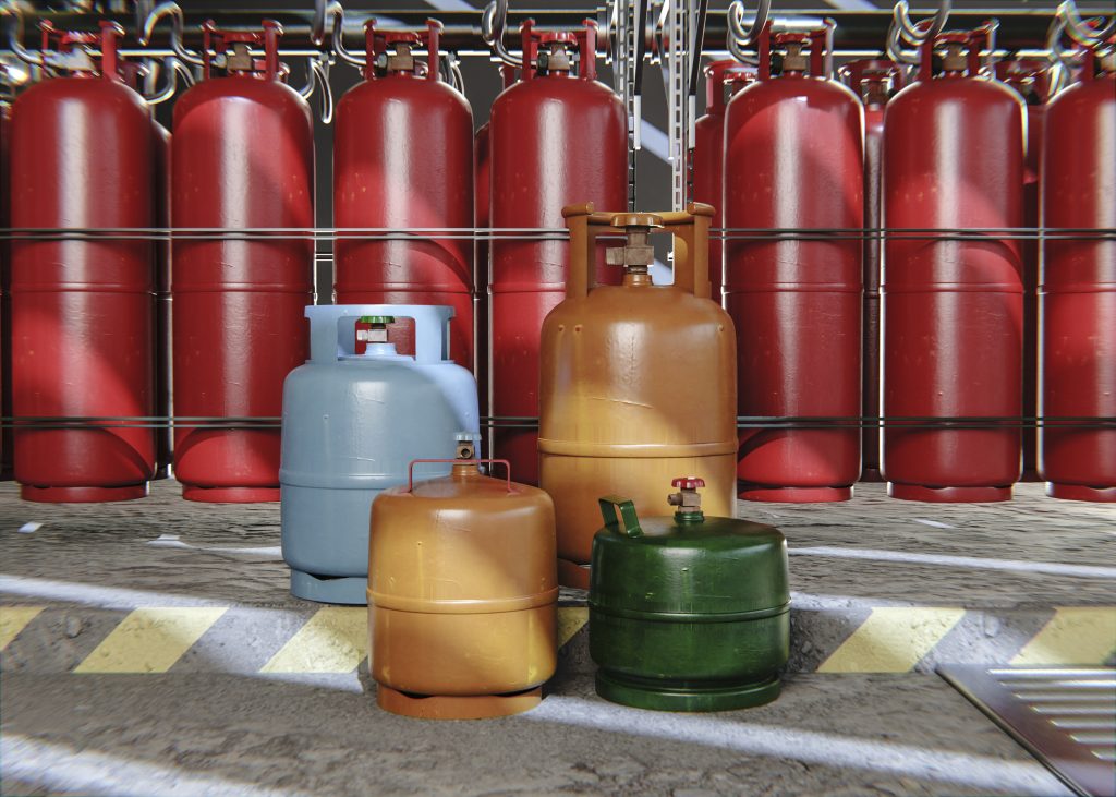 3d rendering gas cylinder 1